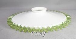 Victorian White Milk Opaline Vaseline Uranium Glass Skirted Edge Lamp Shade Disc