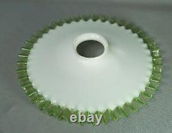 Victorian White Milk Opaline Vaseline Uranium Glass Skirted Edge Lamp Shade Disc