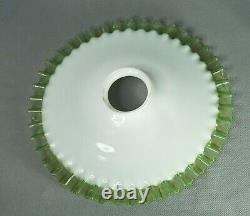 Victorian White Milk Opaline Vaseline Uranium Glass Skirted Edge Lamp Shade Disc