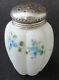 Victorian Glass Decorated Gillinder Melon Satin Milk Glass Sugar Shaker Eapg