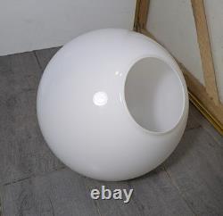 Vintage 10 Round White Milk Glass Globe Ball Orb Lamp Shade Mid Century Modern