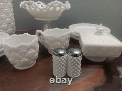 Vintage 13pc Milk Glass Set
