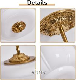 Vintage 15 White Milk Glass Pendant Light with Antique Brass Fixture