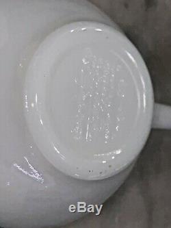 Vintage 17 Piece Pyrex Short Tea Cups Blue Stripes Restaurant Style Milk Glass