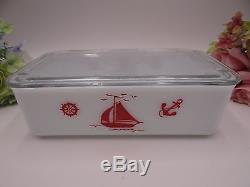 Vintage 19 PC McKee Milk Glass Sailboat Ship Refrigerator Dish Containter Set