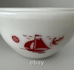 Vintage 1930's/40's McKee Sailboat Stacking Milk Glass Bowls Set Of 4 Excellent