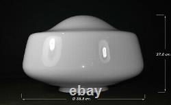 Vintage 1930s Rare Large Art Deco Opaline milk glass school house pendant light