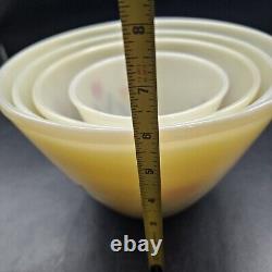 Vintage 1940s Fire King Ivory Tulip Nesting Mixing Bowls Set of 4