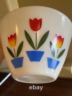 Vintage 1940s Fire King Ivory Tulip Nesting Mixing Bowls Set of 4