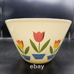 Vintage 1940s Fire King Ivory Tulip Nesting Mixing Bowls Set of 4