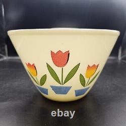 Vintage 1940s Fire King Ivory Tulip Nesting Mixing Bowls Set of 4