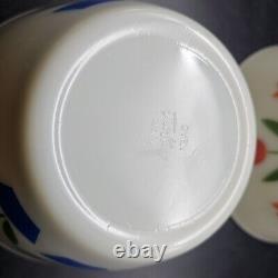 Vintage 1940s Fire King Ivory Tulip Nesting Mixing Bowls Set of 4