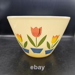 Vintage 1940s Fire King Ivory Tulip Nesting Mixing Bowls Set of 4