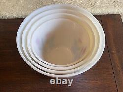 Vintage 1940s Fire King Ivory Tulip Nesting Mixing Bowls Set of 4