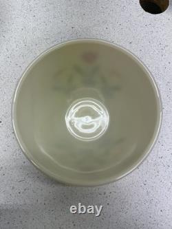 Vintage 1940s Set of 4 Fire King Ovenware Tulip Milk Glass Mixing Bowls