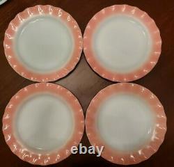 Vintage 1950 Hazel Atlas Pink Ripple Crinoline tableware NEW No Box 20 pc set