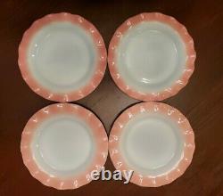 Vintage 1950 Hazel Atlas Pink Ripple Crinoline tableware NEW No Box 20 pc set