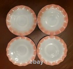 Vintage 1950 Hazel Atlas Pink Ripple Crinoline tableware NEW No Box 20 pc set