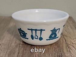 Vintage 1950's Hazel Atlas Kitchen Aids Turquoise Set of 3 Nesting Mixing Bowls