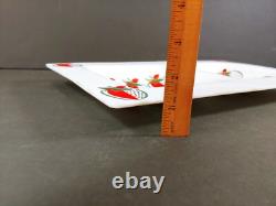 Vintage 1950s Georges Briard White Milk Glass Serving Tray 14.5 Strawberry
