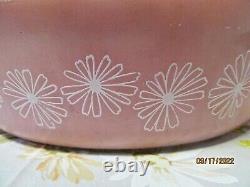 Vintage 1950s Pyrex 045 Pink Daisy 2 1/2 Quart Casserole Dish With Lid FREE SHIP