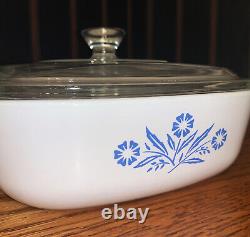 Vintage 1960's Blue Cornflower Corning Ware Casserole Dish 1 Qt. RARE MISPRINT