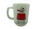 Vintage 1965 Fire King Anchor Hocking Mug Cup Peanuts Snoopy Curse You Red Baron