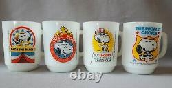 Vintage 1980 Put Snoopy In The White House Full 4 cup set