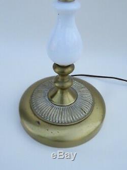 Vintage 2 Light Floor Lamp 52 1/2 Tall Shabby Chic White Milk Glass