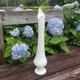 Vintage 22-inch Tall White Hobnail Milk Glass Swung Vase With Scalloped Edge