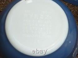 Vintage 3- Pyrex Colonial Mist Blue and White with Daisies Nesting Mixing Bowls