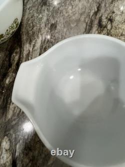 Vintage 3 Pyrex Spring Blossom Green Crazy Daisy Cinderella Mixing Bowls