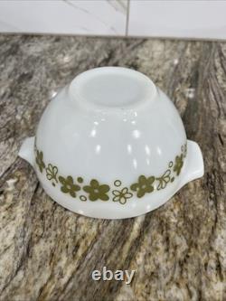 Vintage 3 Pyrex Spring Blossom Green Crazy Daisy Cinderella Mixing Bowls