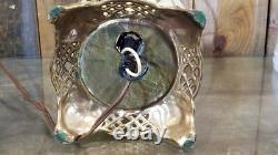 Vintage 3 Way White Milk Glass & Brass Hurricane Lamp Brass Floral Pattern