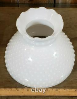 Vintage 3 Way White Milk Glass & Brass Hurricane Lamp Brass Floral Pattern