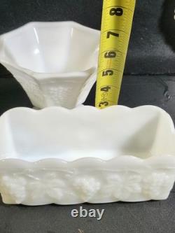 Vintage 30 WHITE MILK GLASS MIXED LOT