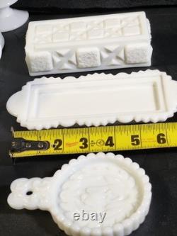 Vintage 30 WHITE MILK GLASS MIXED LOT