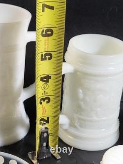 Vintage 30 WHITE MILK GLASS MIXED LOT
