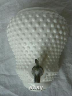 Vintage 3Pc Fenton Milk Glass Hobnail Lavabo Wall Pocket Fountain Basin