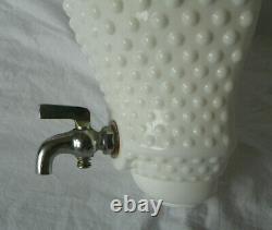 Vintage 3Pc Fenton Milk Glass Hobnail Lavabo Wall Pocket Fountain Basin