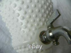 Vintage 3Pc Fenton Milk Glass Hobnail Lavabo Wall Pocket Fountain Basin