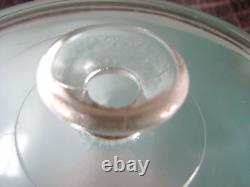 Vintage 443 PYREX BOWL & LID Needlepoint Turquoise 1958 Embroidery 2 1/2 Qt