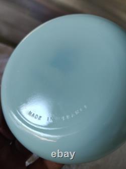 Vintage 5-Star Hotel de Crillon Paris Ashtray Dish White Light Blue Milk Glass