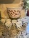 Vintage 50's Hazel Atlas Dots Pattern Punch Bowl Set Bowl & 10 Cups Read