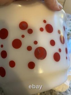 Vintage 50's Hazel Atlas DOTS Pattern Punch Bowl Set Bowl & 10 cups READ