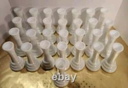 Vintage 6 WHITE MILK GLASS BEE HIVE BUD VASES, BULK LOT OF 29