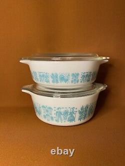 Vintage 60s Amish Butterprint Pyrex casserole set