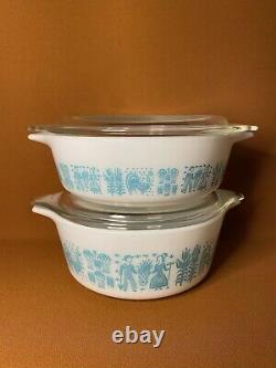 Vintage 60s Amish Butterprint Pyrex casserole set