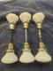 Vintage 8 Point 3 Pair White Milk Glass Doorknobs
