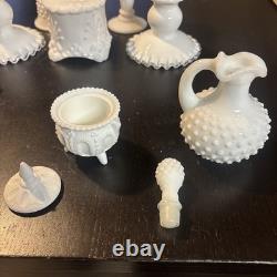 Vintage 9 Piece Various Milk Glass Lot